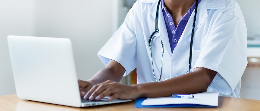 Nurse at computer