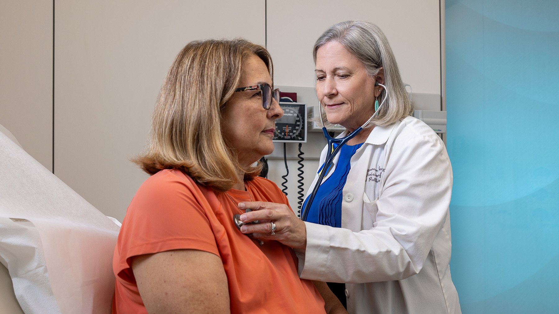 Maureen S. Beck with a standardized patient
