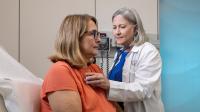 Maureen S. Beck with a standardized patient