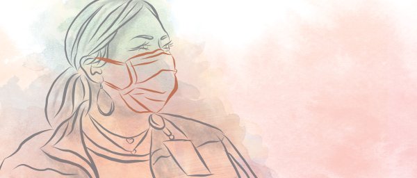 Illustration of nurse in mask