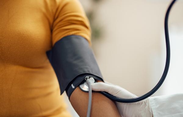 Arm of patient having blood pressure checked, courtesy Getty Images.