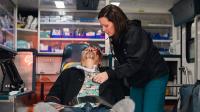 Nurse practitioner student with a standardized patient at the 2022 mass casualty