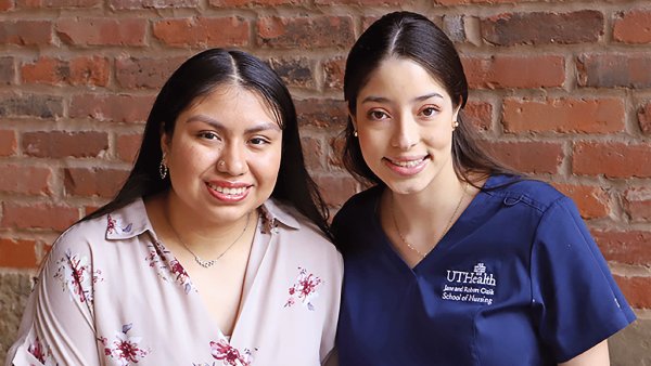 Houston Chronicle Salute to Nurses scholarship winners Jessica Carrillo and Constanza Veronica Moreno.