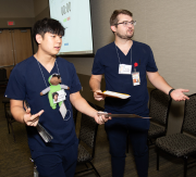Students from UTHealth Houston School of Dentistry take part in a poverty simulation.
