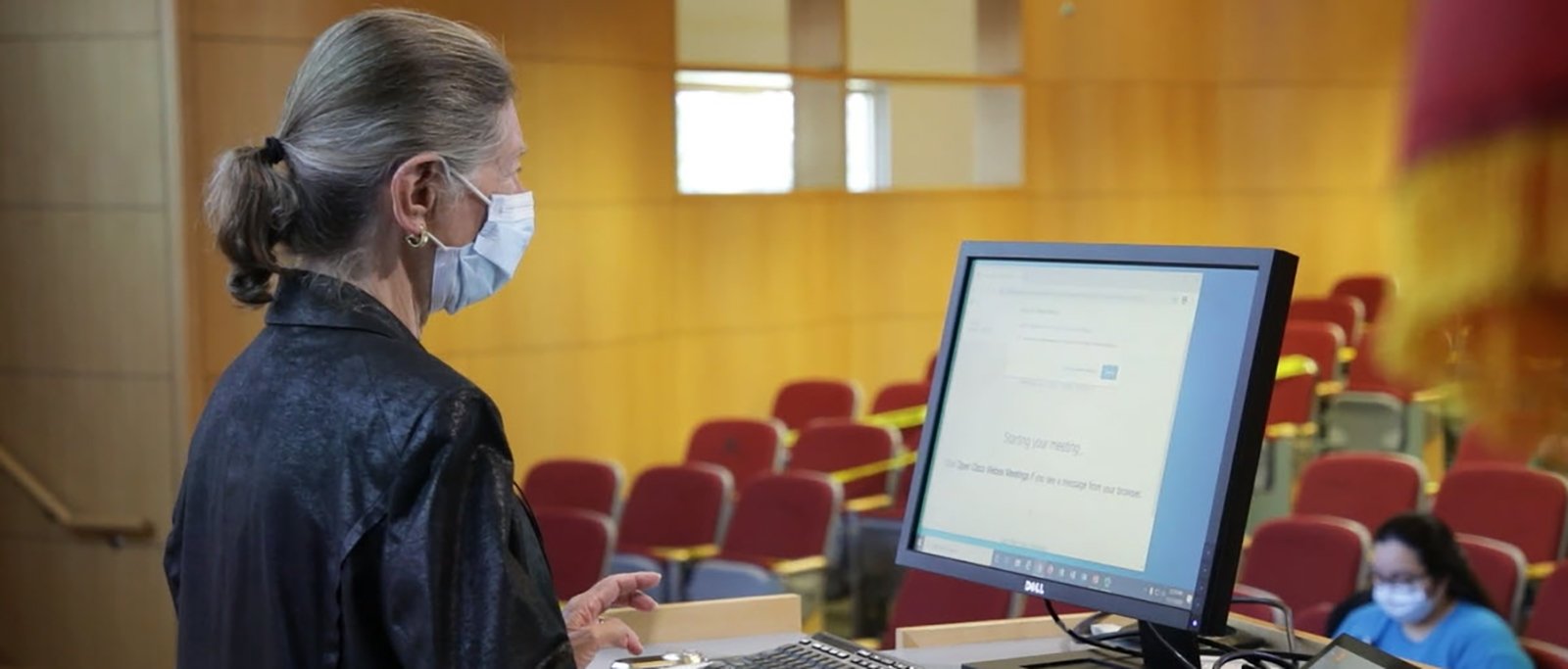 Dr. Sandra Hanneman teaches during the COVID-19 pandemic.