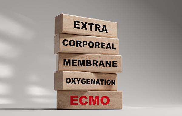 Blocks with words extra corporeal membrane oxygenation (ECMO). Courtesy Getty Images.