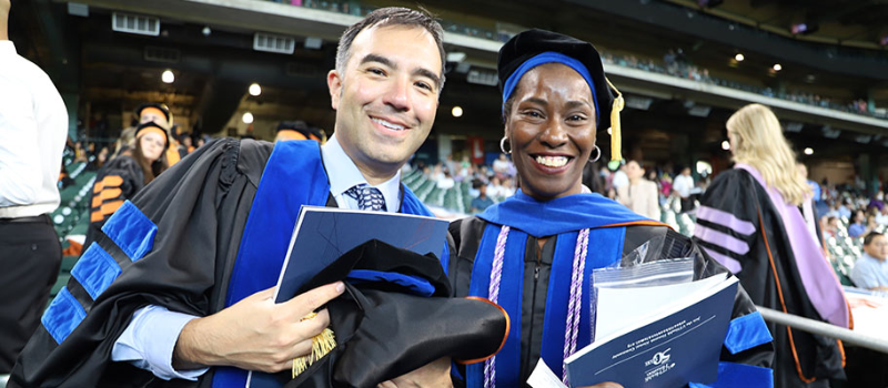 PhD students in graduation ceremony