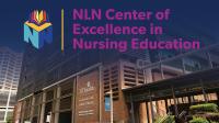 NLN Center of Excellence in Nursing Education logo with the school building