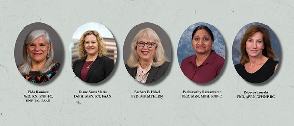 Dr. Elda Ramirez, Dr. Diane Santa Maria, Dr. Barbara Hekel, Dr. Padmavathy Ramaswamy, Dr. Rebecca Tsusaki.