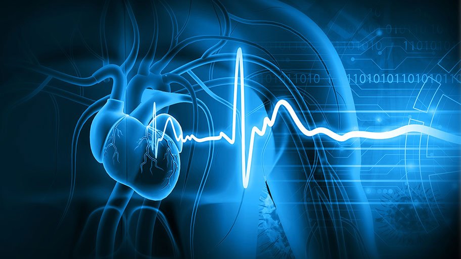 A heart image showing heart rhythms from Getty images.