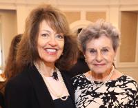PARTNERS Spring Luncheon keynote speaker Diane Seig, RN, visits with Cizik School of Nursing benefactor Jane Cizik.