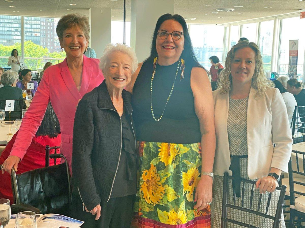 From left to right: Lorraine Frazier, Dean of the Columbia University School of Nursing; Cizik School of Nursing Dean Emerita Patricia Starck; alumna Margaret P. Moss, and Dean Diane Santa Maria. (Photo by UTHealth Houston) From left to right: Lorraine Frazier, Dean of the Columbia University School of Nursing; Cizik School of Nursing Dean Emerita Patricia Starck; alumna Margaret P. Moss, and Dean Diane Santa Maria. (Photo by UTHealth Houston)