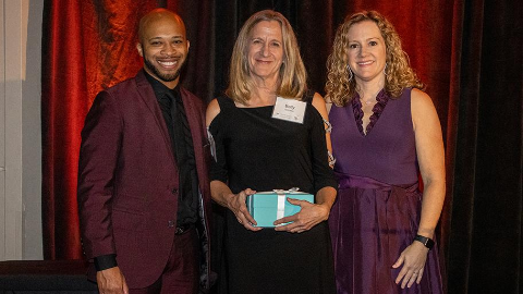 Senior Director of Annual Giving and University Alumni Engagement Derrick Miller, Distinguished Alumni Dr. Elizabeth Senior Director of Annual Giving and University Alumni Engagement Derrick Miller, Distinguished Alumni Dr. Elizabeth