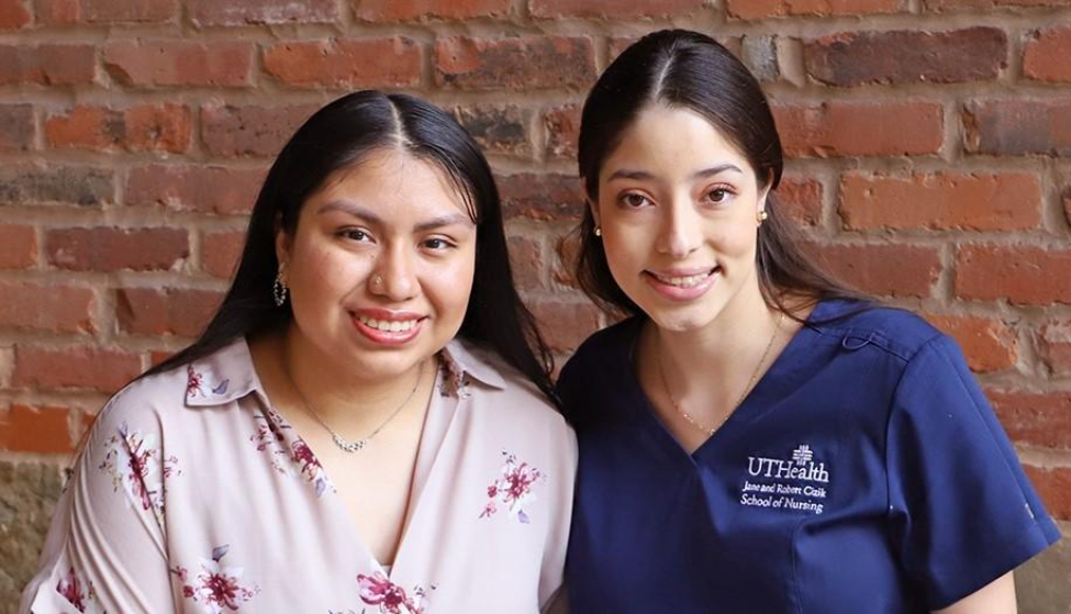 Jessica Carrillo (left) and Constanza Veronica-Moreno (right), are two Pacesetter BSN students from Cizik School of Nursing at UTHealth Houston who received a scholarship award. (Photo by UTHealth Houston) Jessica Carrillo (left) and Constanza Veronica-Moreno (right), are two Pacesetter BSN students from Cizik School of Nursing at UTHealth Houston who received a scholarship award. (Photo by UTHealth Houston)