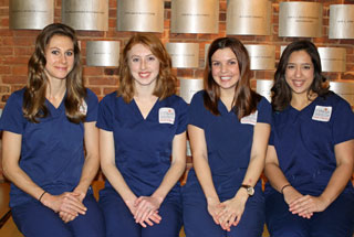First recipients of the Joan and Stanford Alexander Fellowship in Intellectual and Developmental Disabilities are (left-right): Belle MacFarlane, Amber Carter, Bianca Maciel and Kayleigh Lamphere. (Photo by D.R. Bates) First recipients of the Joan and Stanford Alexander Fellowship in Intellectual and Developmental Disabilities are (left-right): Belle MacFarlane, Amber Carter, Bianca Maciel and Kayleigh Lamphere. (Photo by D.R. Bates)