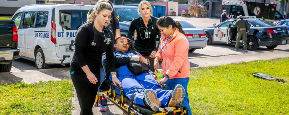 Students learn what to do when disaster strikes during a mass casualty simulation Students learn what to do when disaster strikes during a mass casualty simulation