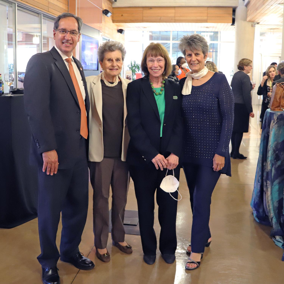(L-R) UTHealth Houston Chief Academic Officer Dr. Michael Blackburn, Jane Cizik, keynote speaker Dr. Patricia Grady, and Paula Cizik attend the inaugural Jane and Robert Cizik Lecture. (L-R) UTHealth Houston Chief Academic Officer Dr. Michael Blackburn, Jane Cizik, keynote speaker Dr. Patricia Grady, and Paula Cizik attend the inaugural Jane and Robert Cizik Lecture.