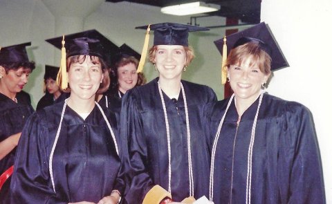Pictured (L-R) Maureen Stabile Beck, Mary Gleason, and Stacye Hansen Dick completed their GNP program in 1992. (Photo courtesy Vaunette Fay.)