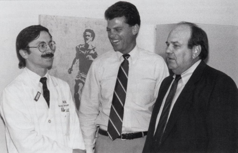 Pictured (L-R) George Delclos, MD, PhD; Thomas Mackey, PhD; and Bob Bowman, assistant vice president for Auxiliary Enterprises.