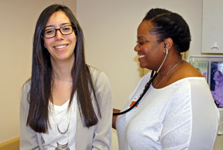 Delorean Alexander (right) is one of the nurse practitioners now seeing patients at UT Health Services, 7000 Fannin St. Delorean Alexander (right) is one of the nurse practitioners now seeing patients at UT Health Services, 7000 Fannin St.